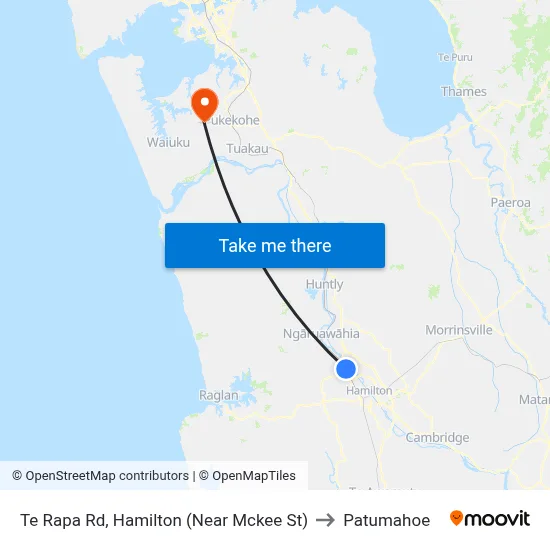 Te Rapa Rd, Hamilton (Near Mckee St) to Patumahoe map