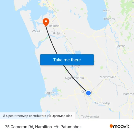 75 Cameron Rd, Hamilton to Patumahoe map