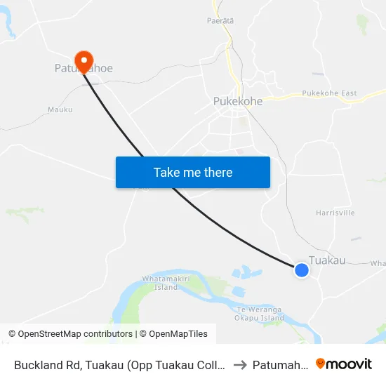 Buckland Rd, Tuakau (Opp Tuakau College) to Patumahoe map