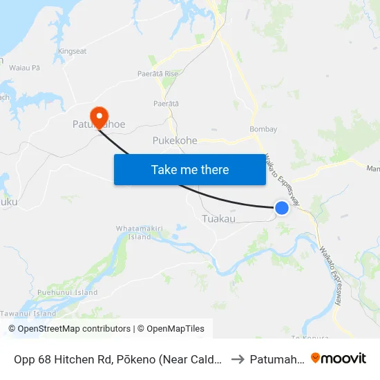 Opp 68 Hitchen Rd, Pōkeno (Near Calder Cr) to Patumahoe map