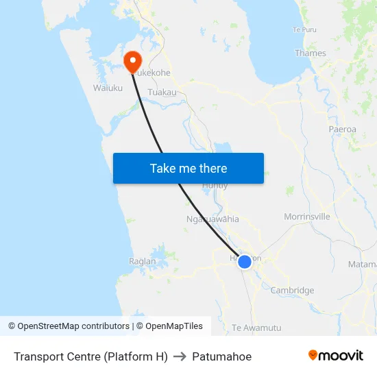 Transport Centre (Platform H) to Patumahoe map