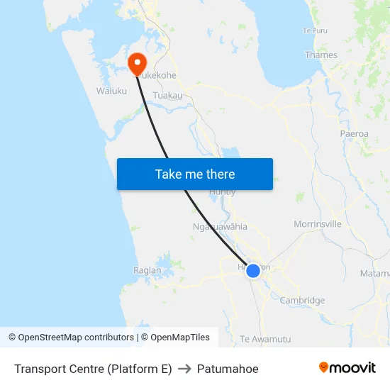 Transport Centre (Platform E) to Patumahoe map