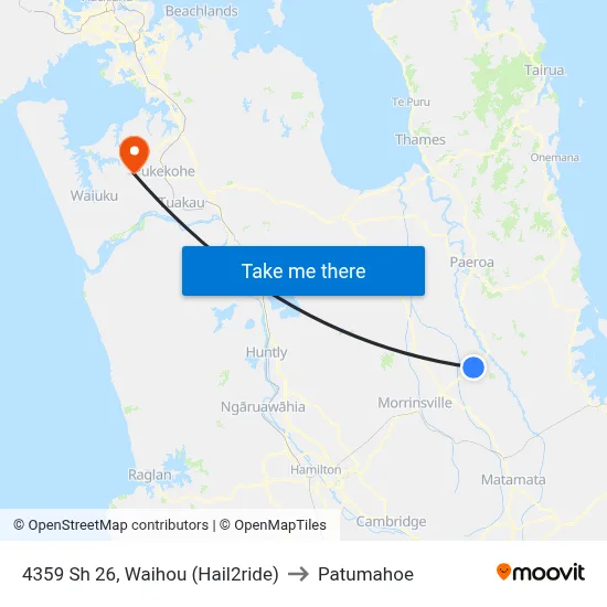 4359 Sh 26, Waihou (Hail2ride) to Patumahoe map