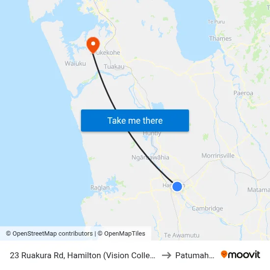 23 Ruakura Rd, Hamilton (Vision College) to Patumahoe map