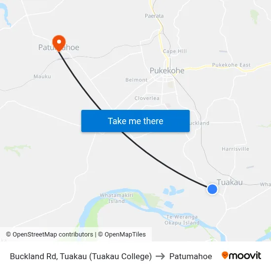 Buckland Rd, Tuakau (Tuakau College) to Patumahoe map