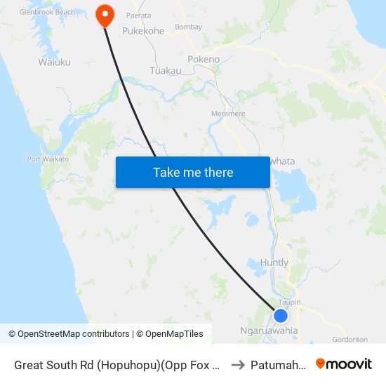 Great South Rd (Hopuhopu)(Opp Fox Rd) to Patumahoe map