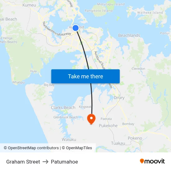 Graham Street to Patumahoe map
