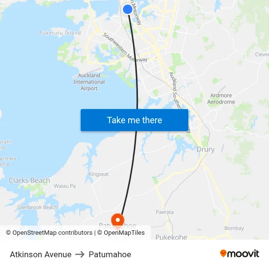 Atkinson Avenue to Patumahoe map