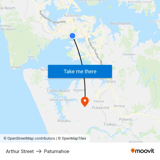 Arthur Street to Patumahoe map