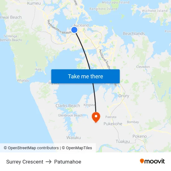 Surrey Crescent to Patumahoe map