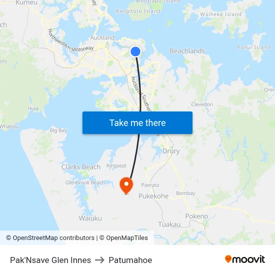 Pak'Nsave Glen Innes to Patumahoe map
