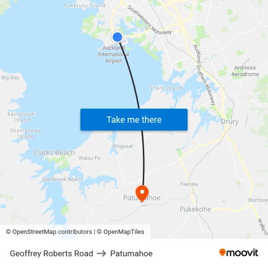 Geoffrey Roberts Road to Patumahoe map