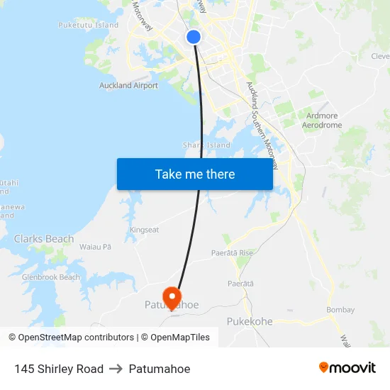 145 Shirley Road to Patumahoe map