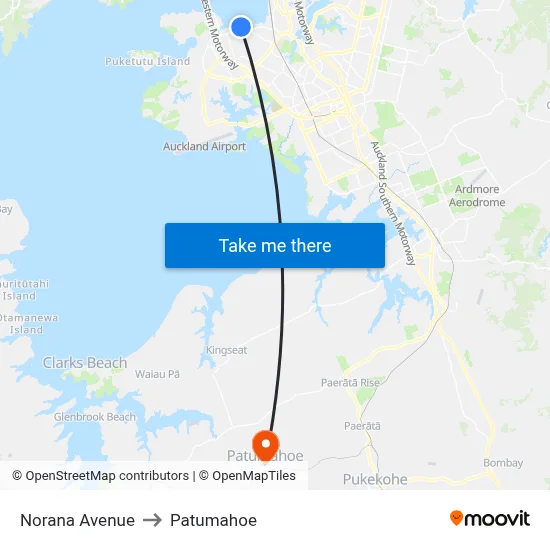 Norana Avenue to Patumahoe map