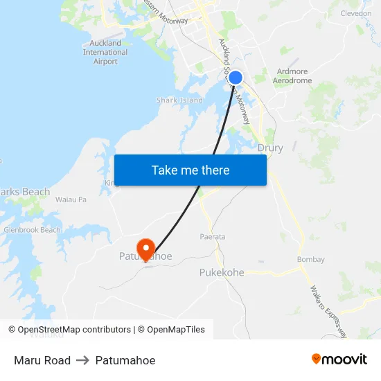 Maru Road to Patumahoe map