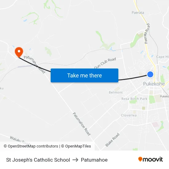 St Joseph's Catholic School to Patumahoe map