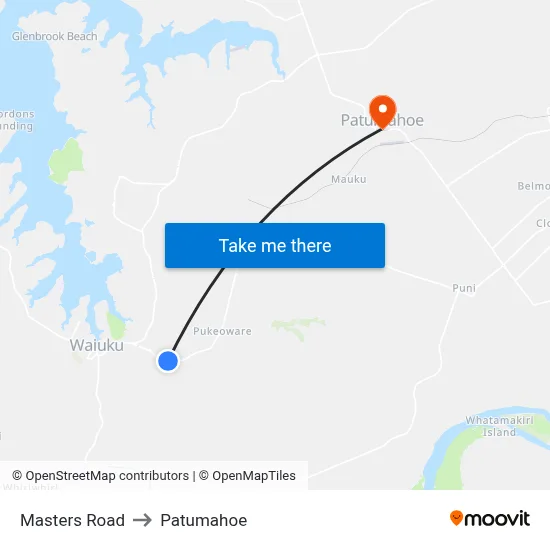 Masters Road to Patumahoe map