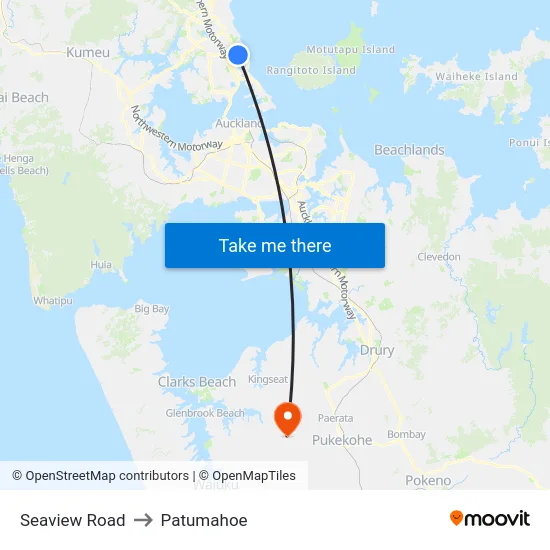 Seaview Road to Patumahoe map
