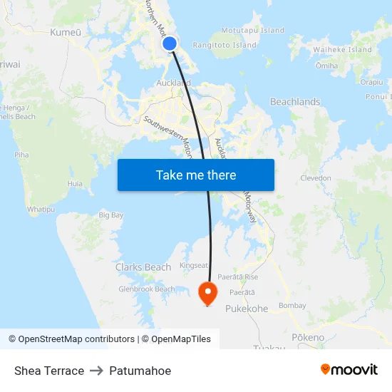 Shea Terrace to Patumahoe map