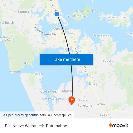 Pak'Nsave Wairau to Patumahoe map