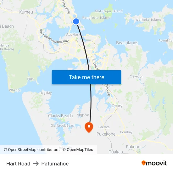 Hart Road to Patumahoe map