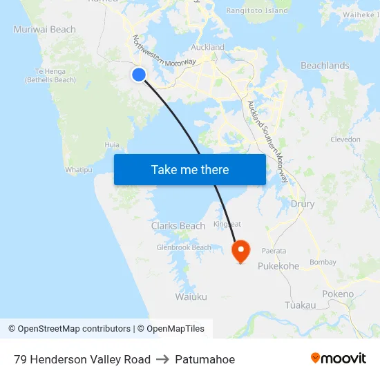79 Henderson Valley Road to Patumahoe map