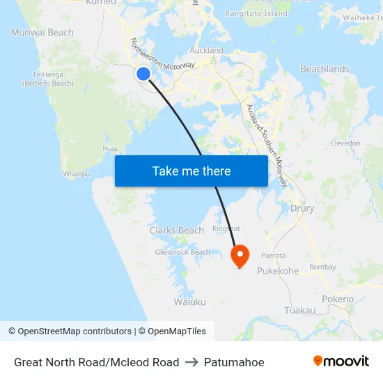 Great North Road/Mcleod Road to Patumahoe map