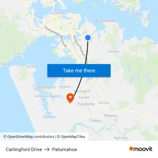 Carlingford Drive to Patumahoe map