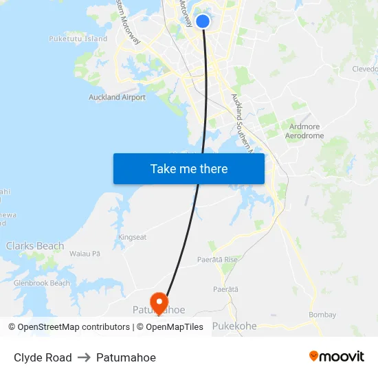 Clyde Road to Patumahoe map
