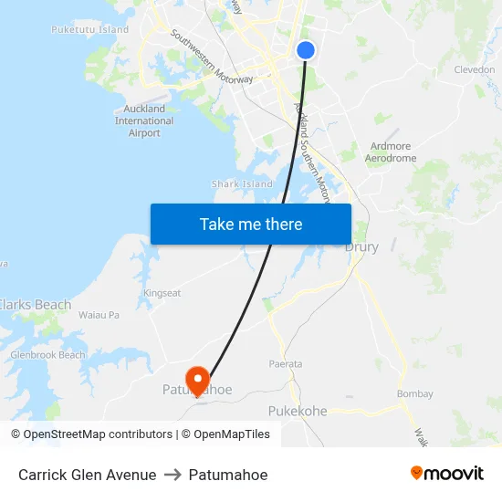 Carrick Glen Avenue to Patumahoe map