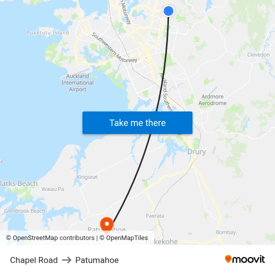 Chapel Road to Patumahoe map