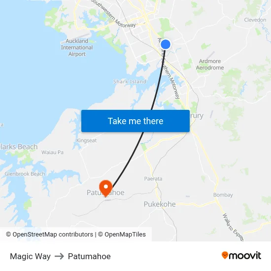Magic Way to Patumahoe map