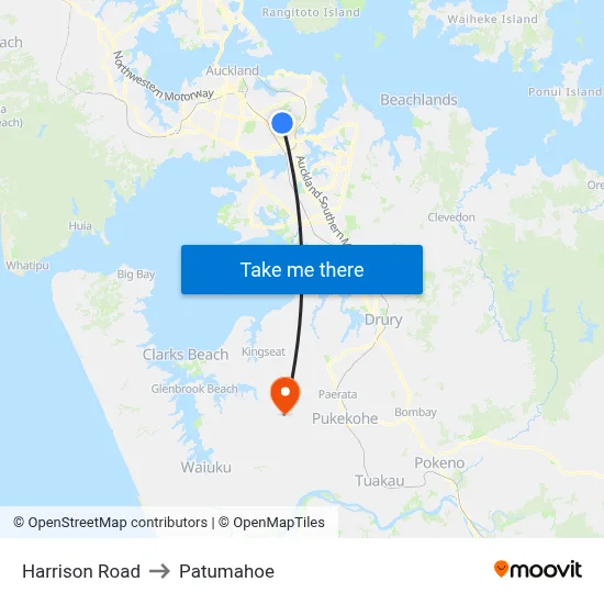 Harrison Road to Patumahoe map