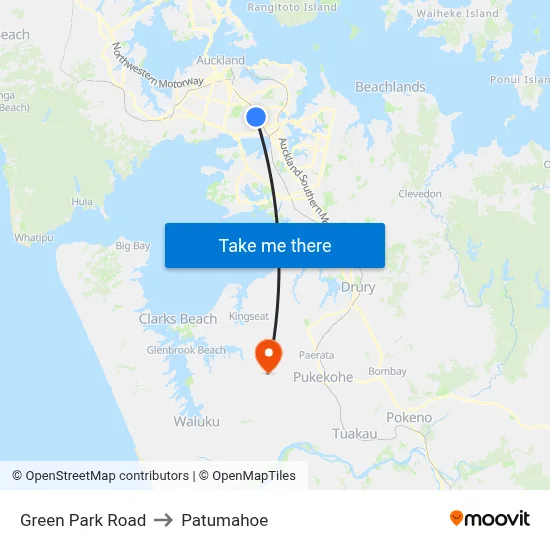Green Park Road to Patumahoe map