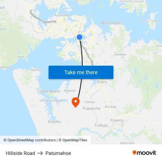 Hillside Road to Patumahoe map