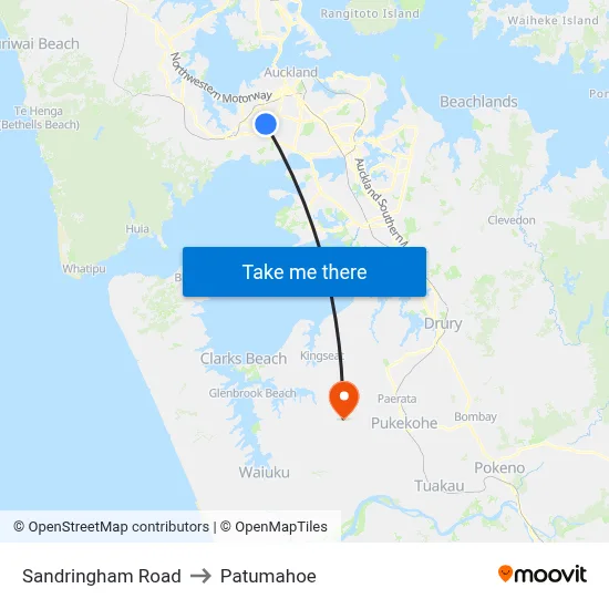Sandringham Road to Patumahoe map