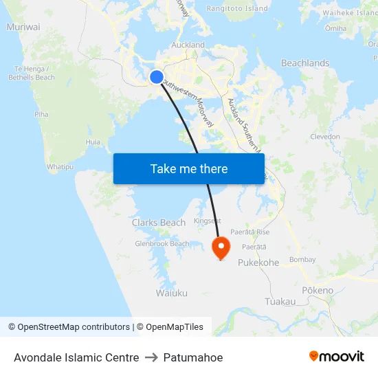 Avondale Islamic Centre to Patumahoe map