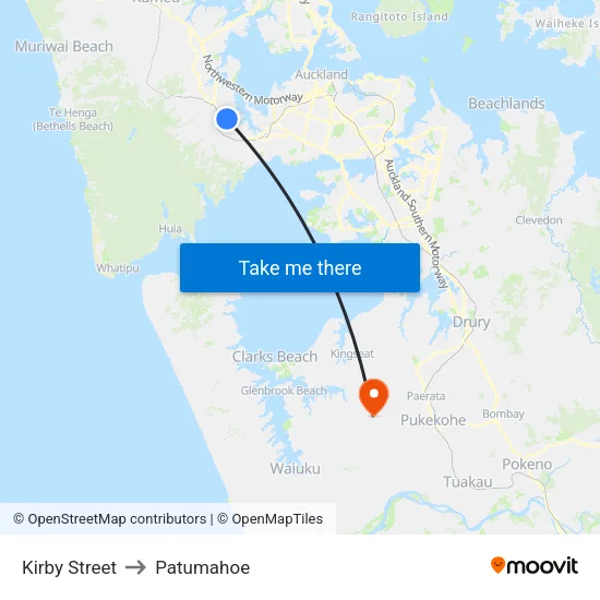 Kirby Street to Patumahoe map