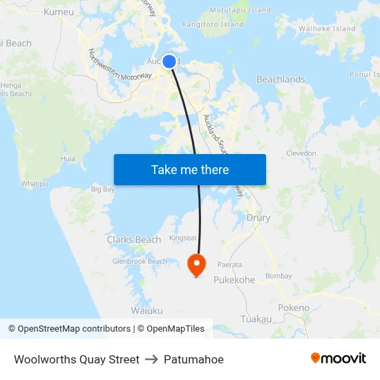 Woolworths Quay Street to Patumahoe map