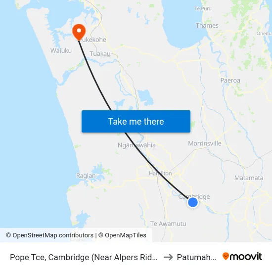 Pope Tce, Cambridge (Near Alpers Ridge) to Patumahoe map