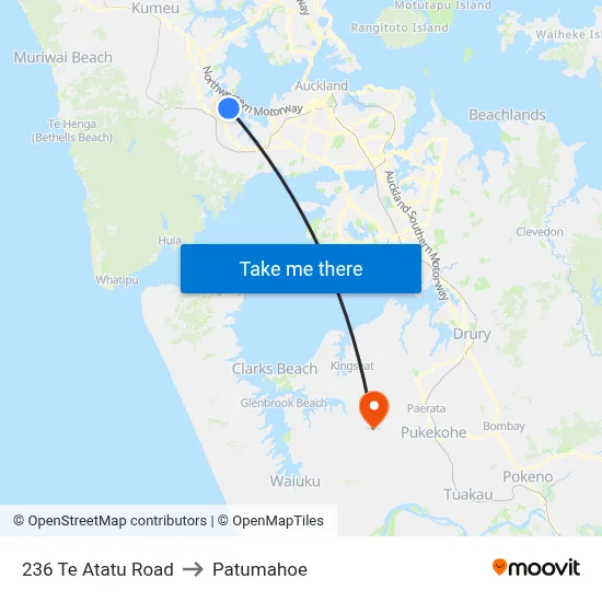 236 Te Atatu Road to Patumahoe map