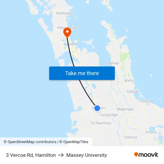 3 Vercoe Rd, Hamilton to Massey University map