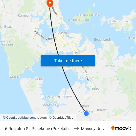 6 Roulston St, Pukekohe (Pukekohe Shops) to Massey University map