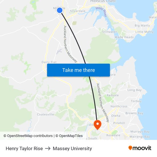 Henry Taylor Rise to Massey University map