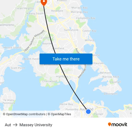 Aut to Massey University map