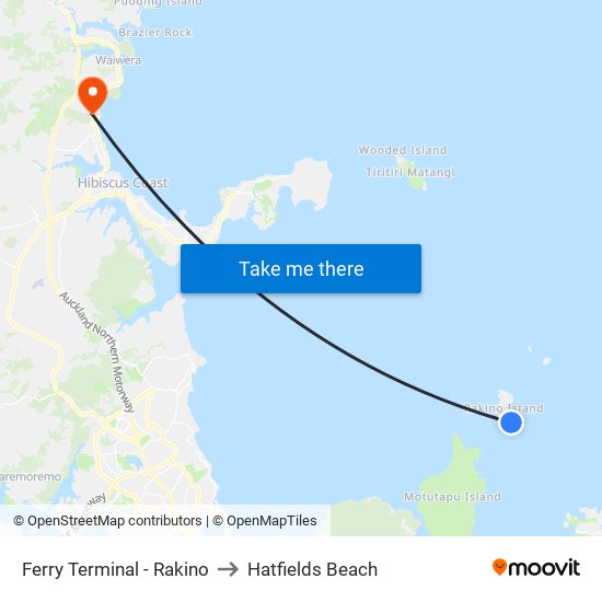 Ferry Terminal - Rakino to Hatfields Beach map