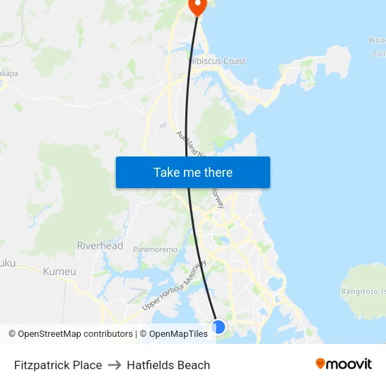 Fitzpatrick Place to Hatfields Beach map