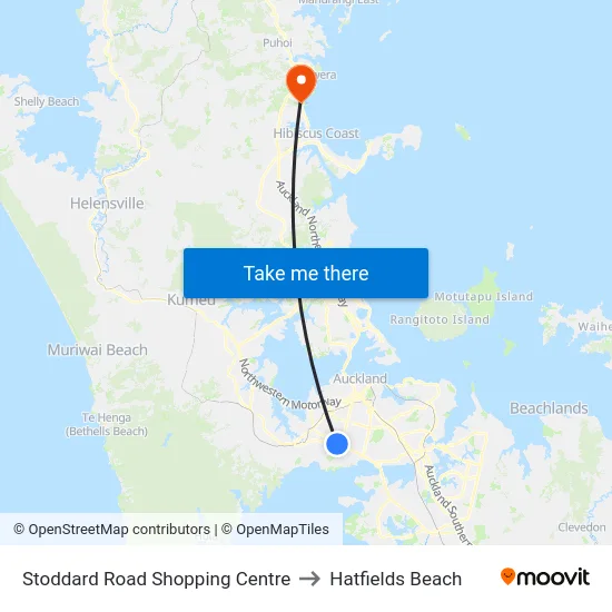 Stoddard Road Shopping Centre to Hatfields Beach map