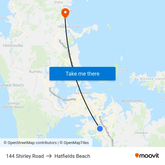 144 Shirley Road to Hatfields Beach map