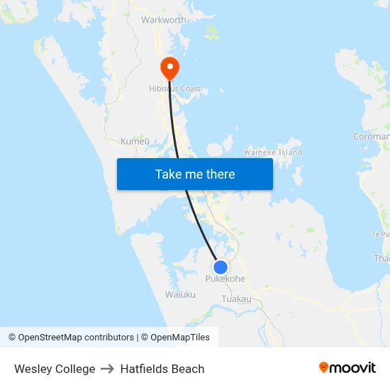 Wesley College to Hatfields Beach map